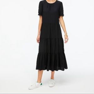 JCrew Midi Tiered Short Sleeve Dress